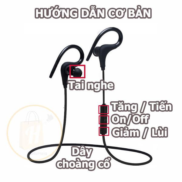 TAI NGHE BLUETOOTH kiểu dáng thể thao (2 bên móc tai Sporty Pod choàng cổ) | BigBuy360 - bigbuy360.vn