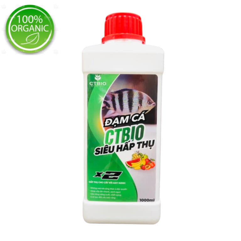 Phân bón đạm cá hữu cơ CTBIO, giúp cây kích rễ, kích chồi, ra hoa, tăng đề kháng và phòng chống sâu bệnh, cải tạo đất