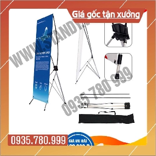 Khung standee 80x180cm treo banner chữ X cường lực