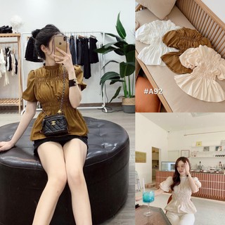 ÁO SƠ MI DÚM TAY BỒNG VINTAGE NỮ A92