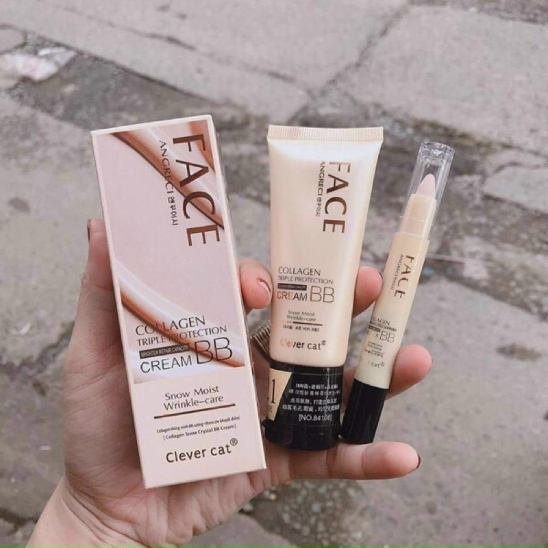 BB CREAM FACE CLEVER CAT tặng thỏi che khuyết điểm