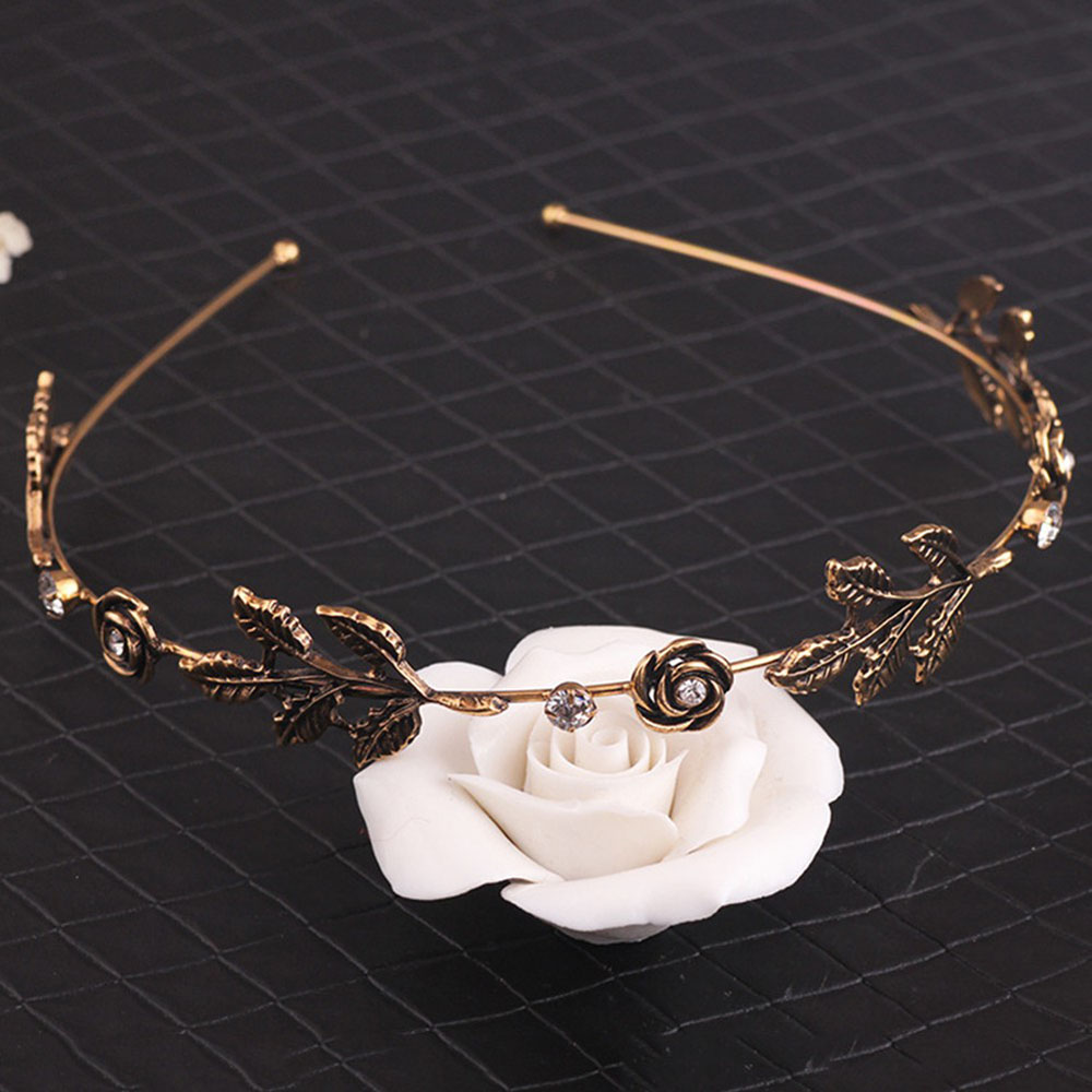 Băng Đô Kim Loại Đính Đá Phong Cách Retro Cho Nữ