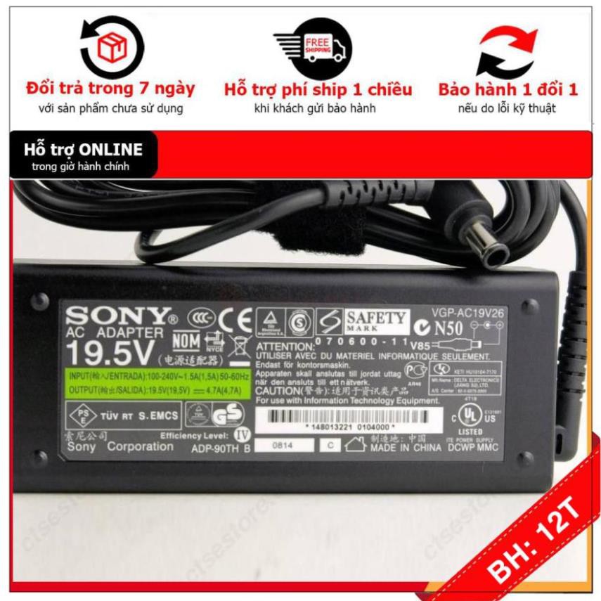 [BH12TH] 🎁 Sạc Laptop Sony Vaio 19.5V-4.7A - HÀNG ZIN