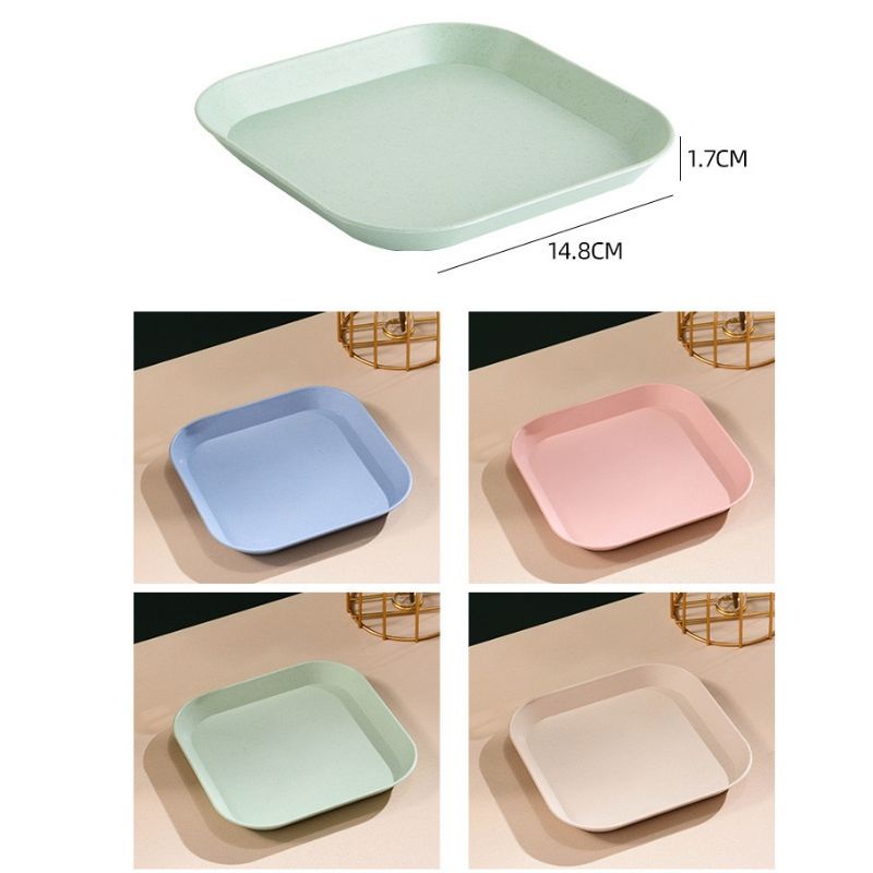 Sét 8 đĩa nhựa lúa mạch đựng trái cây, thức ăn siêu xinh