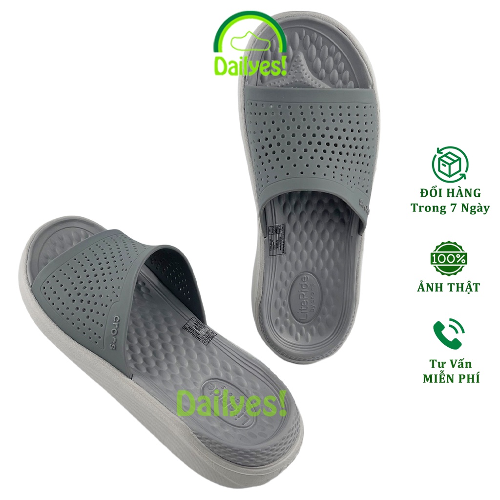 Dép Lê Cross Literide Nam Nữ Màu Full Xám siêu êm, hàng xịn, full tag, hỗ trợ đổi trả - Cross Literide Dailyes