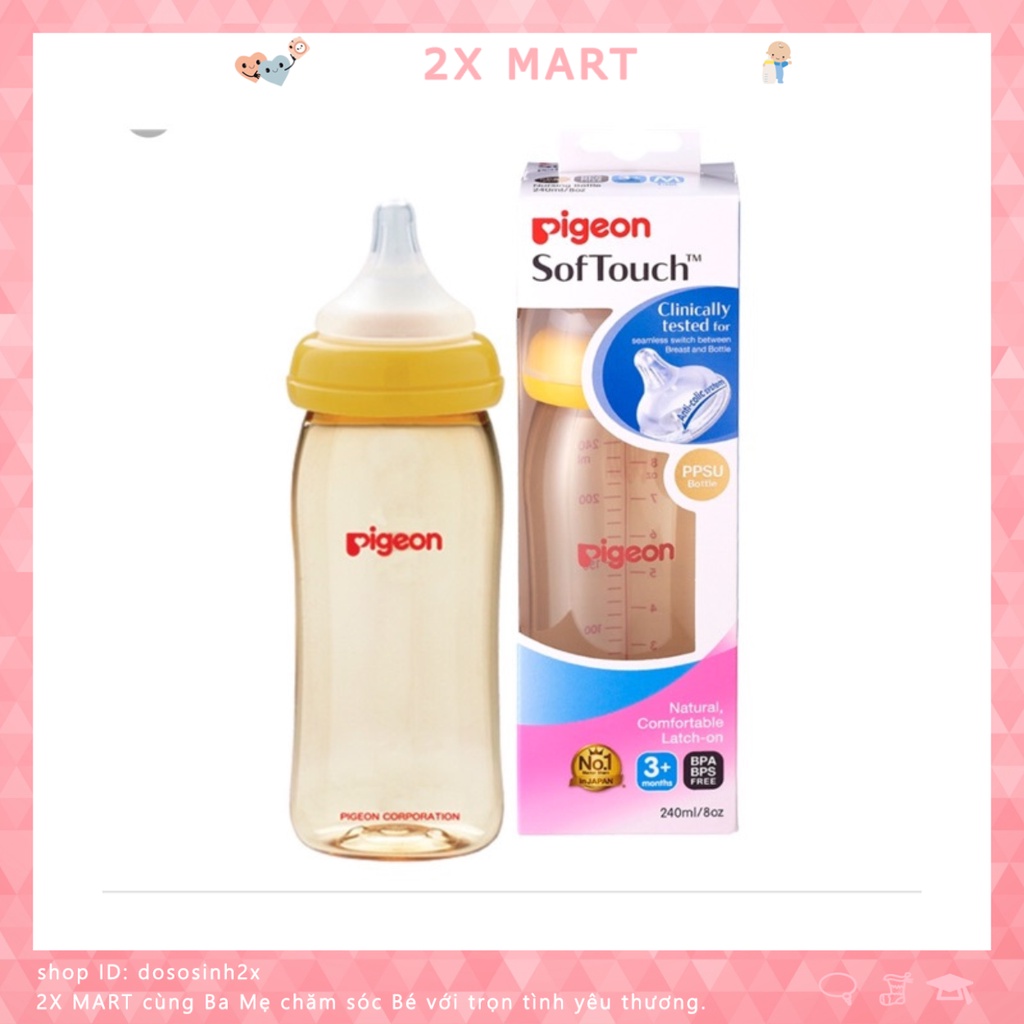 Bình sữa Pigeon PPSU Plus 240ml