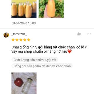 Chai thủy tinh 250ml nắp vặn ( combo 8 cái)
