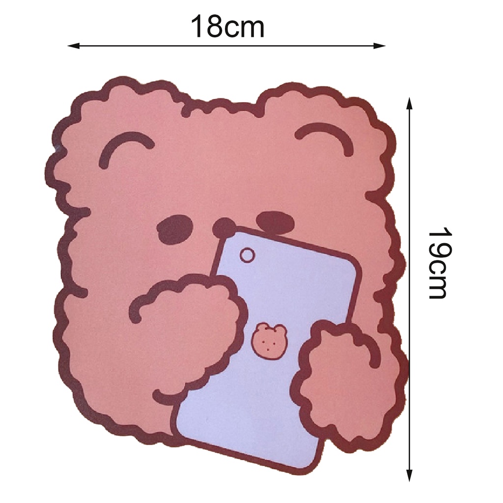 Thảm Lót Chuột Chống Trượt Bằng Cao Su Hình Gấu Hoạt Hình Dễ Thương