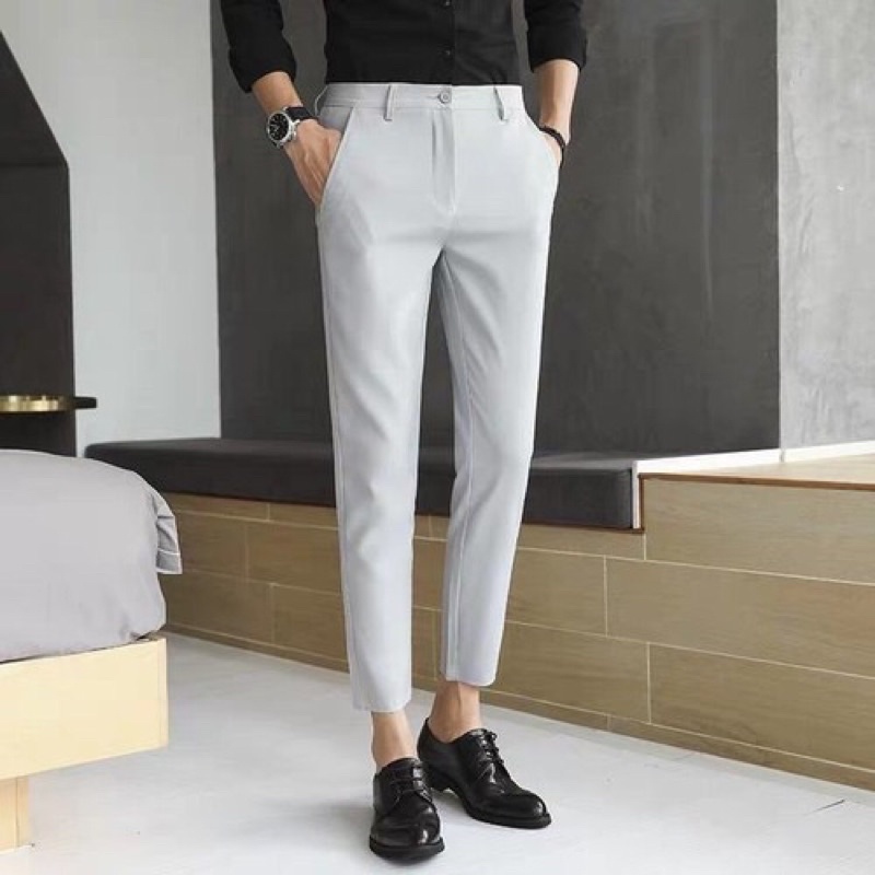 Quần Tây Nam - Quân Âu Nam Trendyman Công Sở Đen Cá Tính Dáng Ôm Chuẩn Vải Co Giãn Không Nhăn Cao Cấp