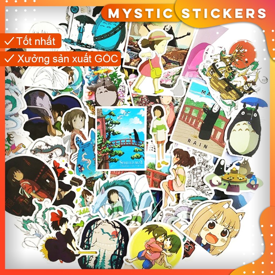 [SPIRITED AWAY] 50 Sticker chống nước/ trang trí ,dán xe laptop mũ bảo hiểm vali...