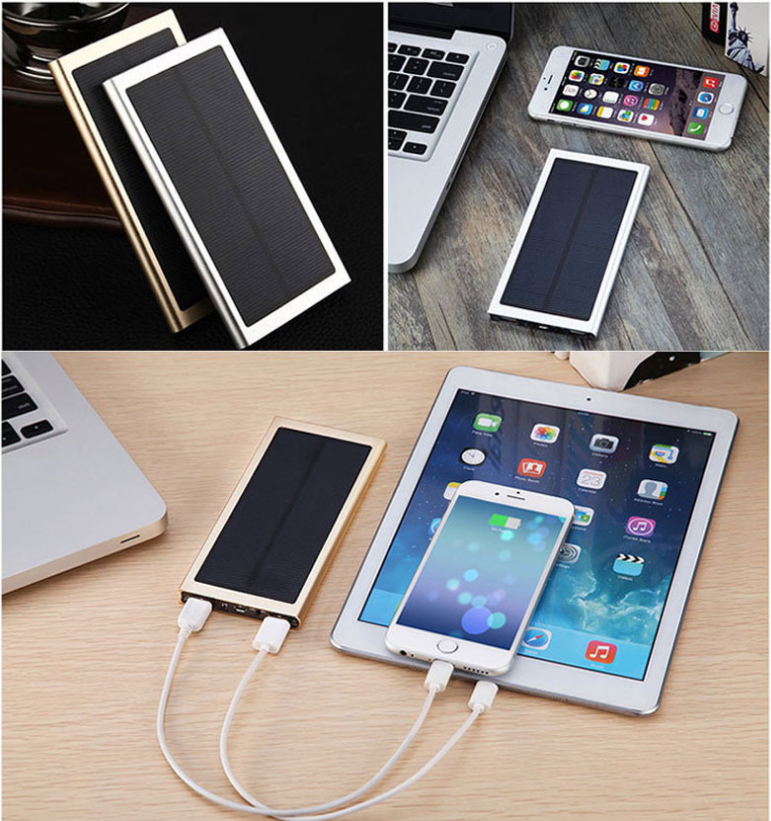 Sạc Dự Phòng Năng lượng mặt trời 50000 mah Power Bank sạc dự phòng siêu mỏng Với LED Đèn pin