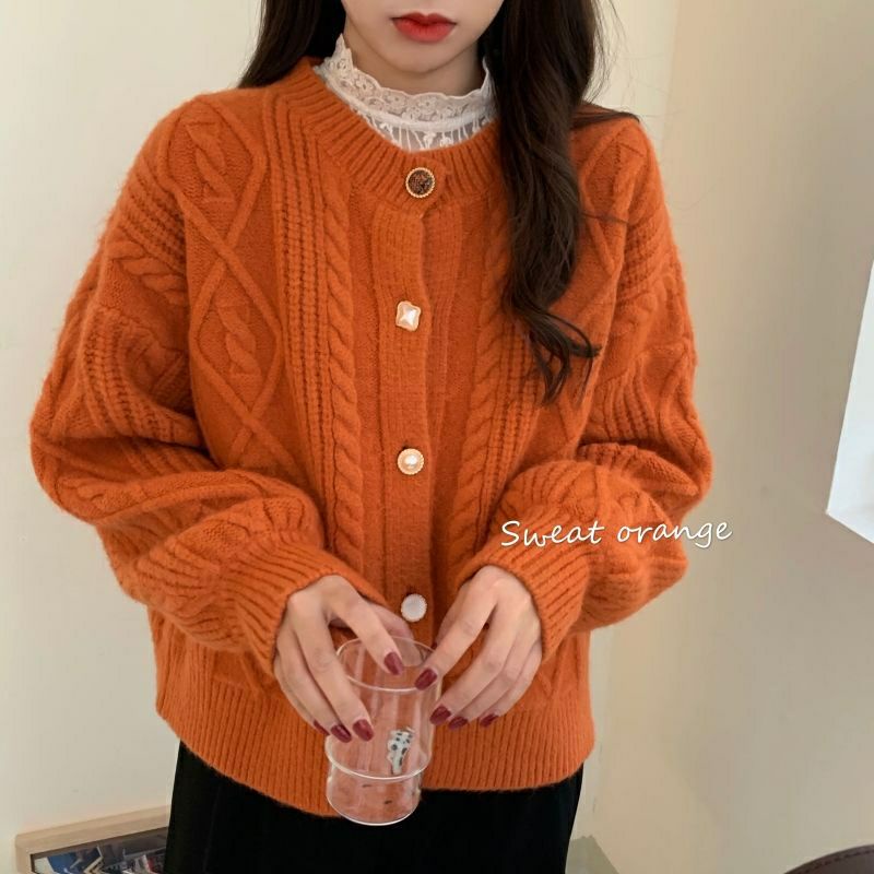 Hàng Sẵn_Áo khoác len cardigan mềm mịn áo len Hàn Quốc màu sắc ngọt ngào