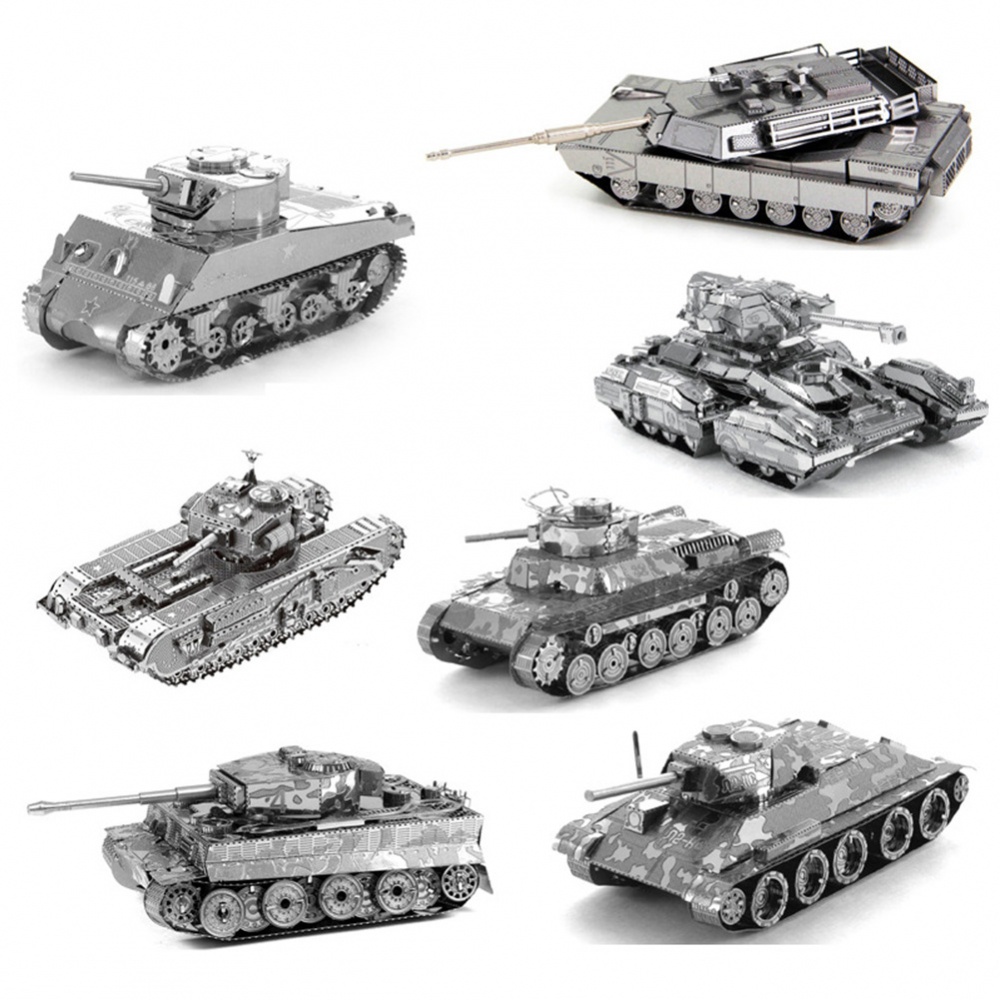 Mô hình xe tăng đồ chơi LEGO bằng kim loại rèn luyện trí não