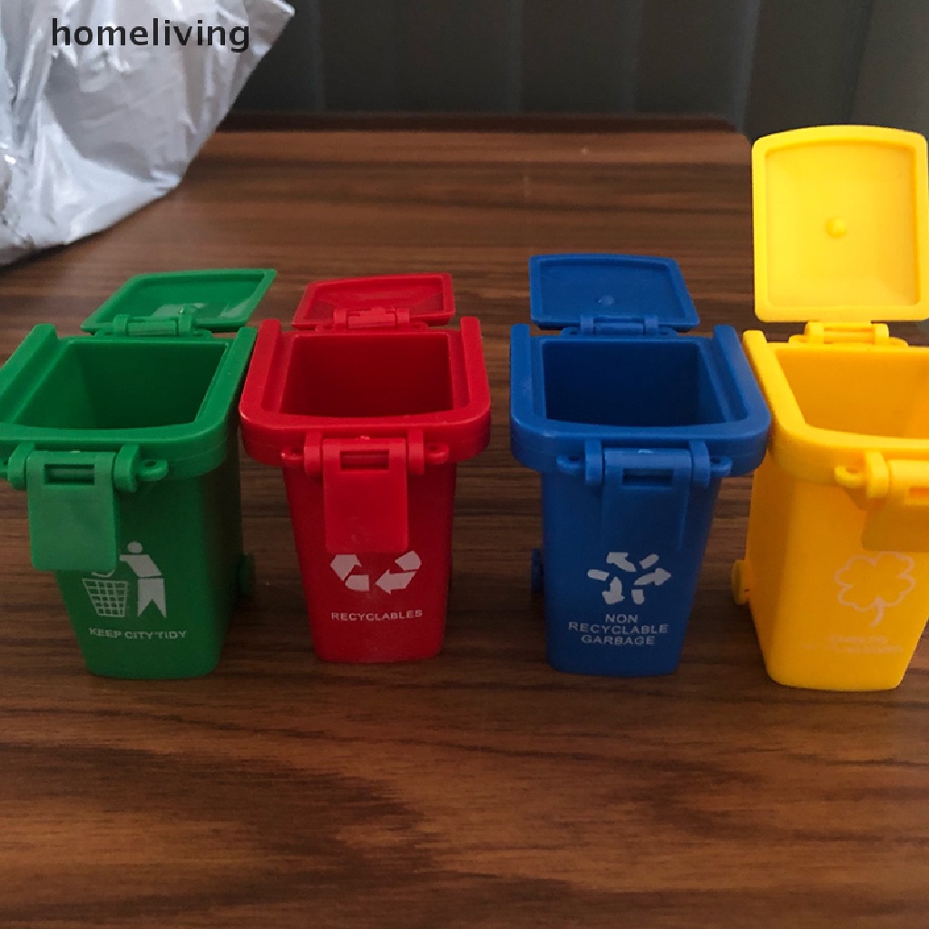 Bộ 4 Thùng Rác Mini Dạng Nhấn Tiện Dụng Cho Bé