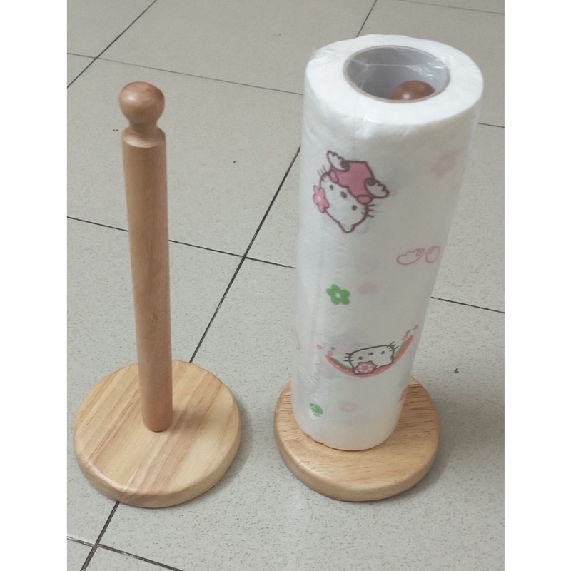 Cọc gỗ cắm cuộn giấy lau, cuộn đựng thực phẩm , cuộn rác giấy vệ sinh đa năng