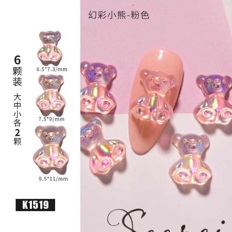 Set 6 charm gấu đu size - gummy bear