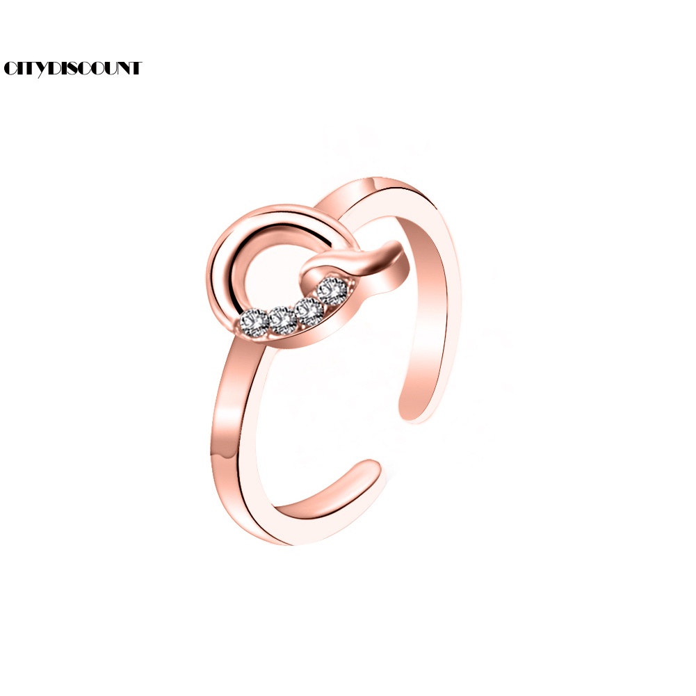 Nhẫn Hở Khắc Chữ A Đến Z Đính Đá Thời Trang