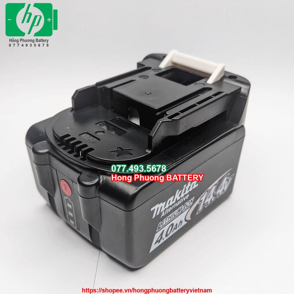 Vỏ Makita adapter có led báo pin 14.4V 4Ah đóng 8cell mẫu mới