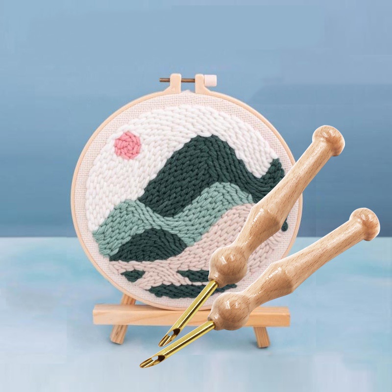 Set 2 Bút Thêu Tay Cầm Bằng Gỗ Có Thể Điều Chỉnh Phù Hợp Để Thêu Thùa