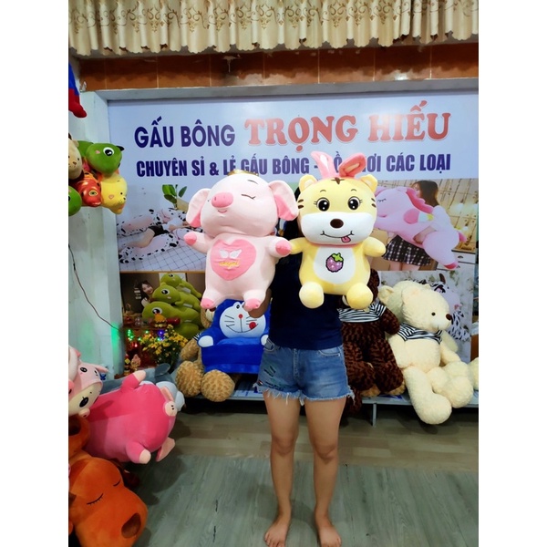 GẤU BÔNG heo tim angel 50cm có ba tia tháo giặt