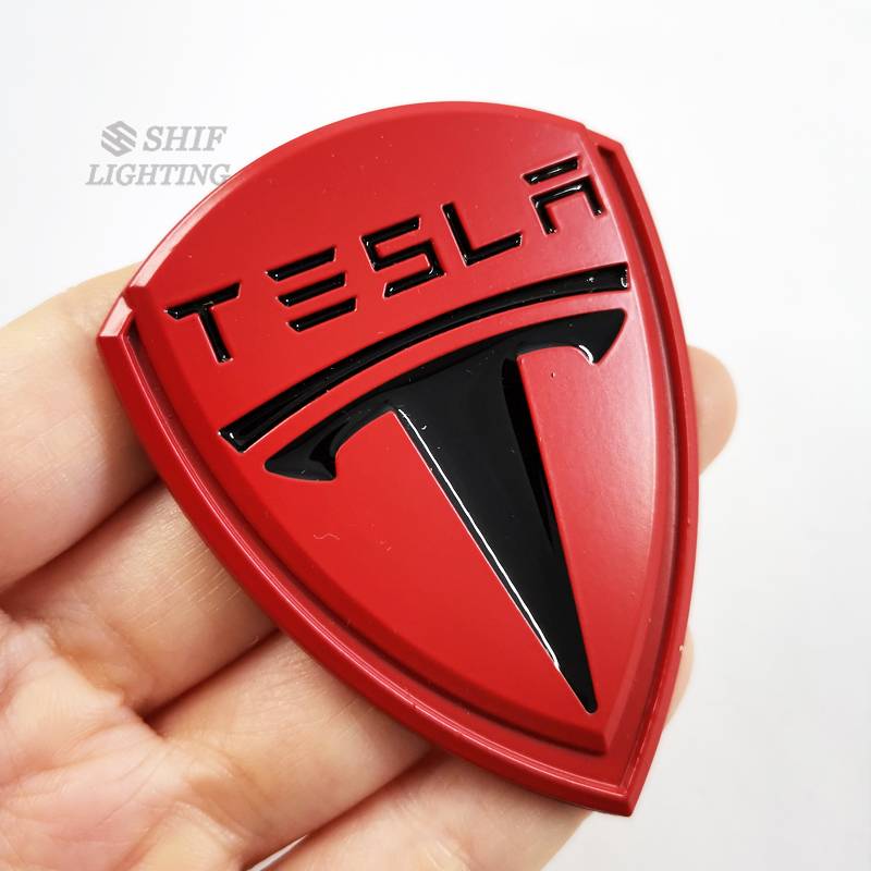 1 Miếng Dán Logo Tesla Bằng Kim Loại Cho Xe Hơi