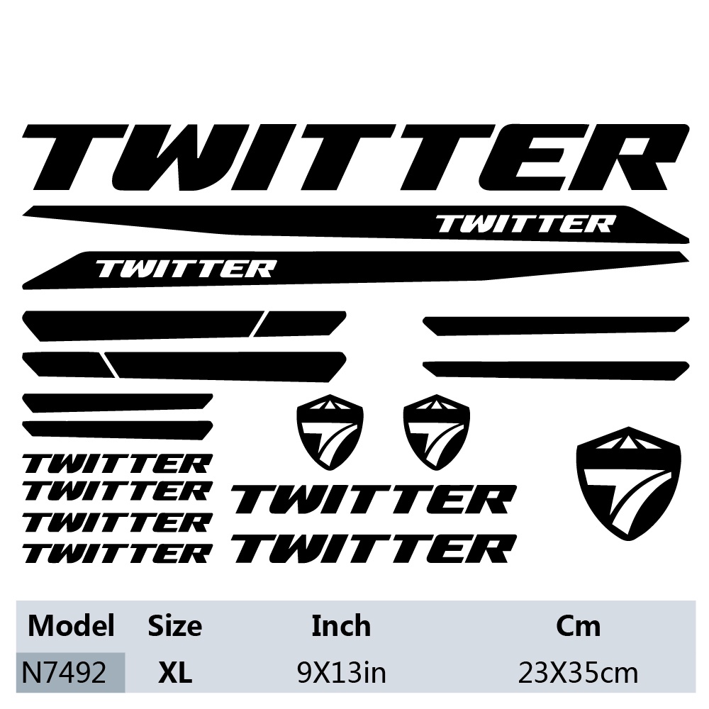 Twitter Miếng Dán Khung Xe Đạp DIY Cắt Chết / Đề Can Xe Đạp