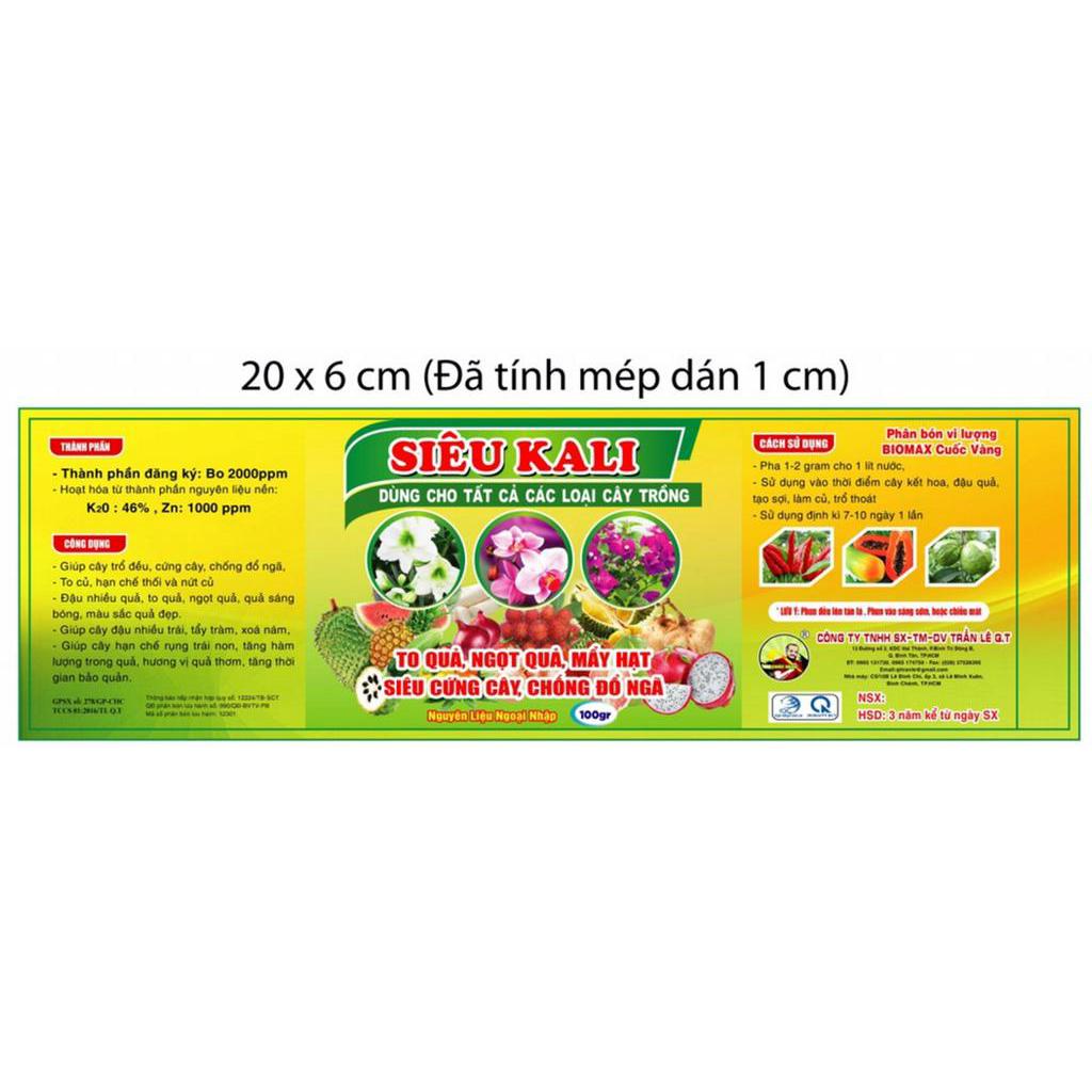 Phân bón NPK SIÊU KALI hũ 100g Giúp hoa đẹp cứng cây ngọt trái Chuyên Dùng Cho Hoa Lan Cây Kiểng