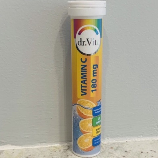 sủi vitamin c 180 mg dr.vitt tăng sức đề kháng, made in ba lan, hộp 20 viên