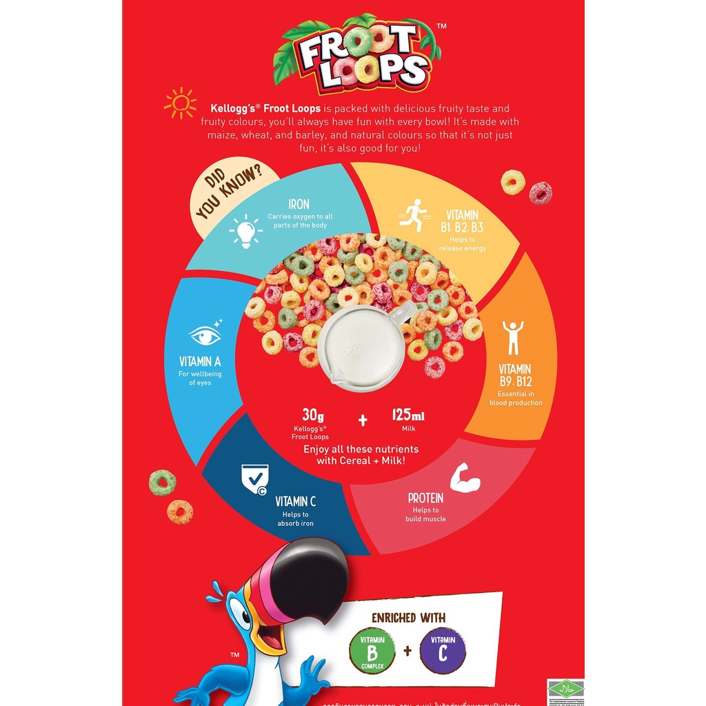 Bánh / Ngũ cốc ăn sáng Kellogg’s Froot Loops - Hộp 160/285g