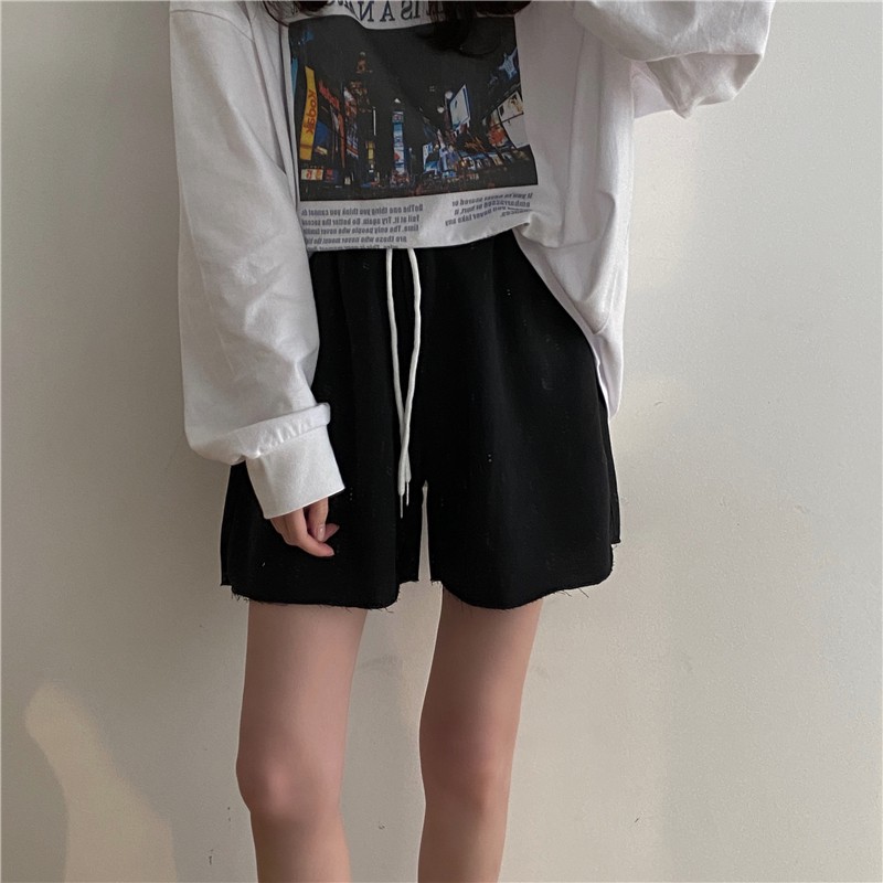 Quần Short XIAOZHAINV Lưng Thun Phong Cách Hàn Quốc Thời Trang Cho Nữ