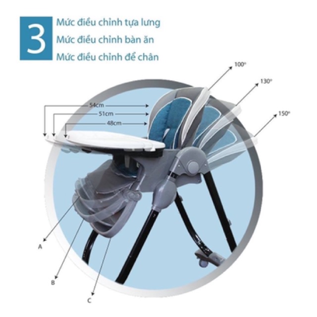 Ghế ngồi ăn cao đa năng cao cấp Premium