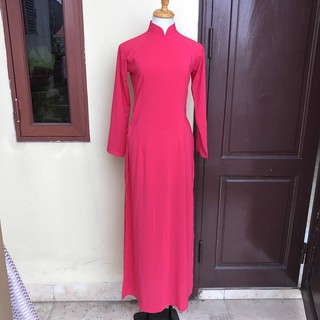 Áo Dài Truyền Thống Trơn Hồng Sen