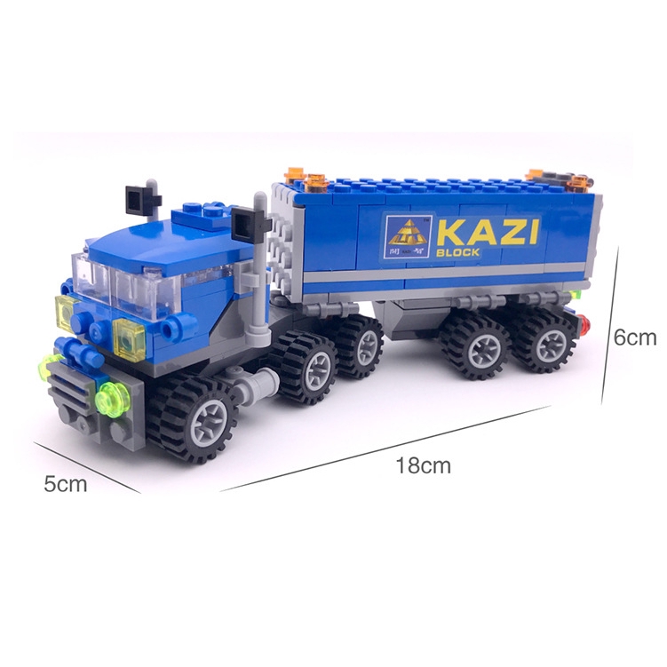 Kai chi 6409 xe tải kỹ thuật xe tải xe cứu hỏa cảnh sát tương thích Lego lắp ráp khối xây dựng trẻ em