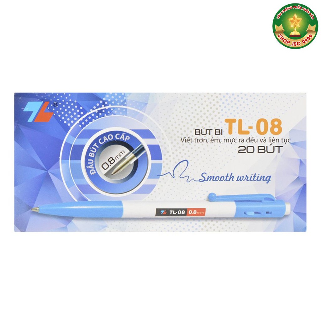 Bút bi thiên long TL08 ,viết thiên long nét 0.8mm (hộp 20c)