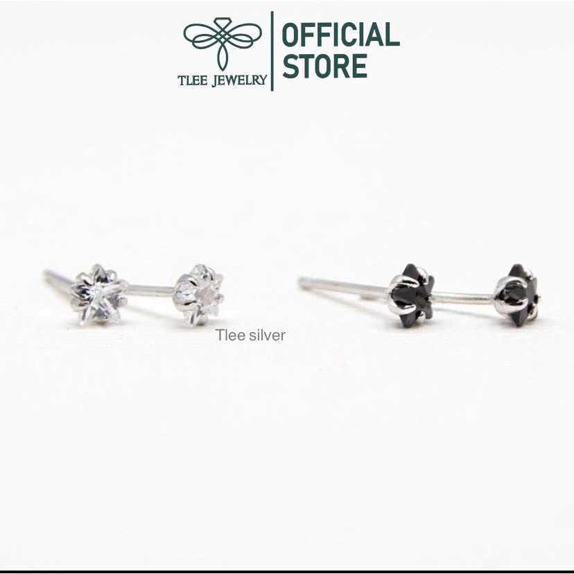 Khuyên tai bạc nữ TLEE sao đá sang trọng TleeJewelry B0299