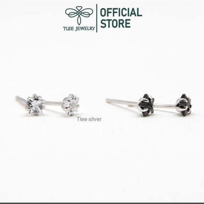 Khuyên tai bạc nữ TLEE sao đá sang trọng TLEE JEWELRY B0299