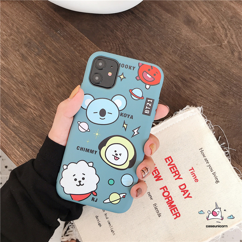 Ốp điện thoại in hình nhân vật BT21 dễ thương cho Iphone 11 Iphone 6 6s 7 8 Plus X Xr Xs Max Se