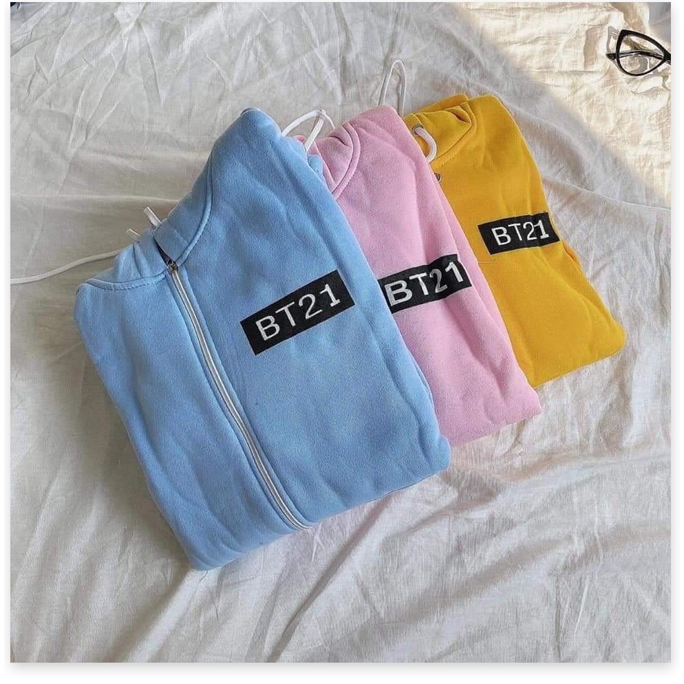 [Freeship] Áo khoác thun nỉ nam nữ form rộng có dây kéo BT21 | BigBuy360 - bigbuy360.vn