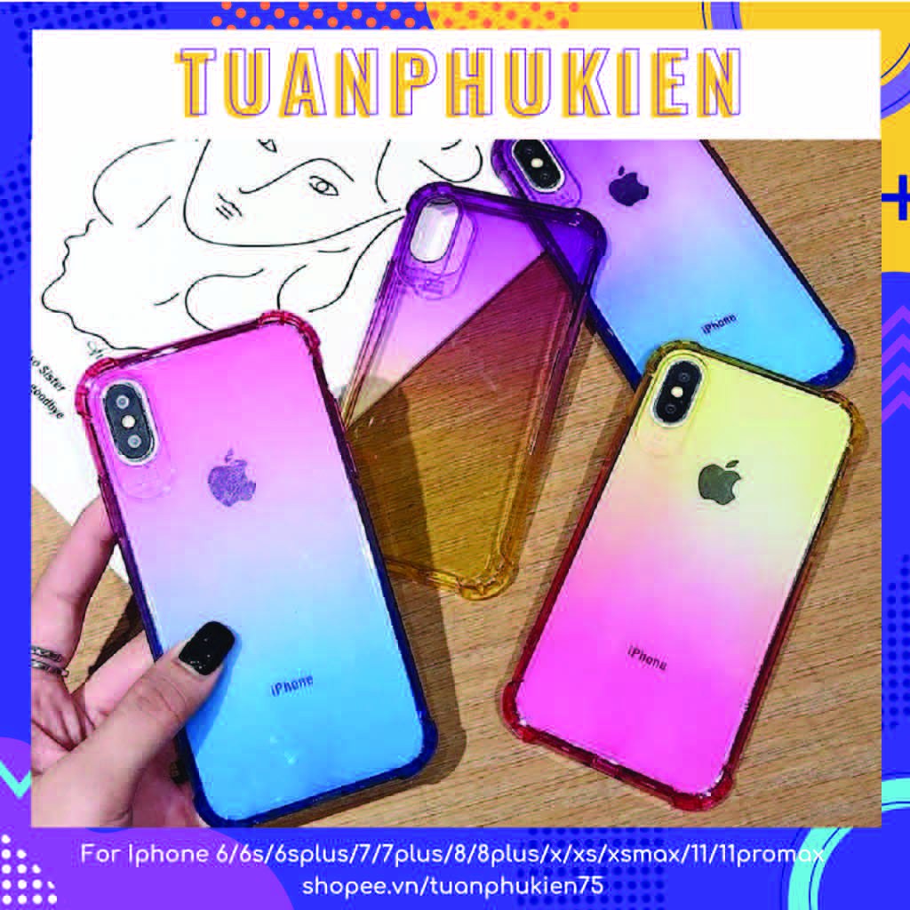 Ốp Lưng Iphone ⚡ Ốp Lưng Điện Thoại Iphone Chống Sốc Phối Màu ⚡ Full Size Từ Iphone 6 - 11 Promax - Tuấn Case 75