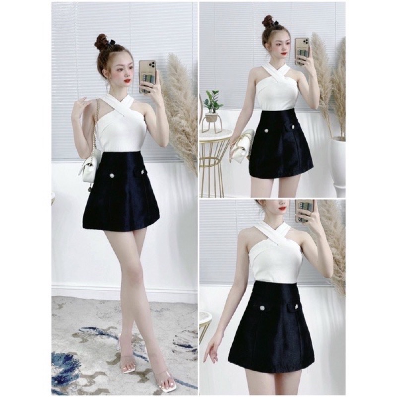 CHÂN VÁY TACTA DÁNG A CẠP SIÊU CAO TÚI NẮP MS15662