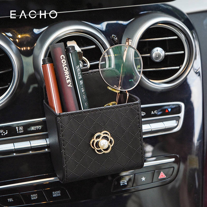 Car Vent Buggy Bag Hanging Bag High-End Camellia Vehicle Storage Box Car Storage Box Storage Fantastic Female q97K