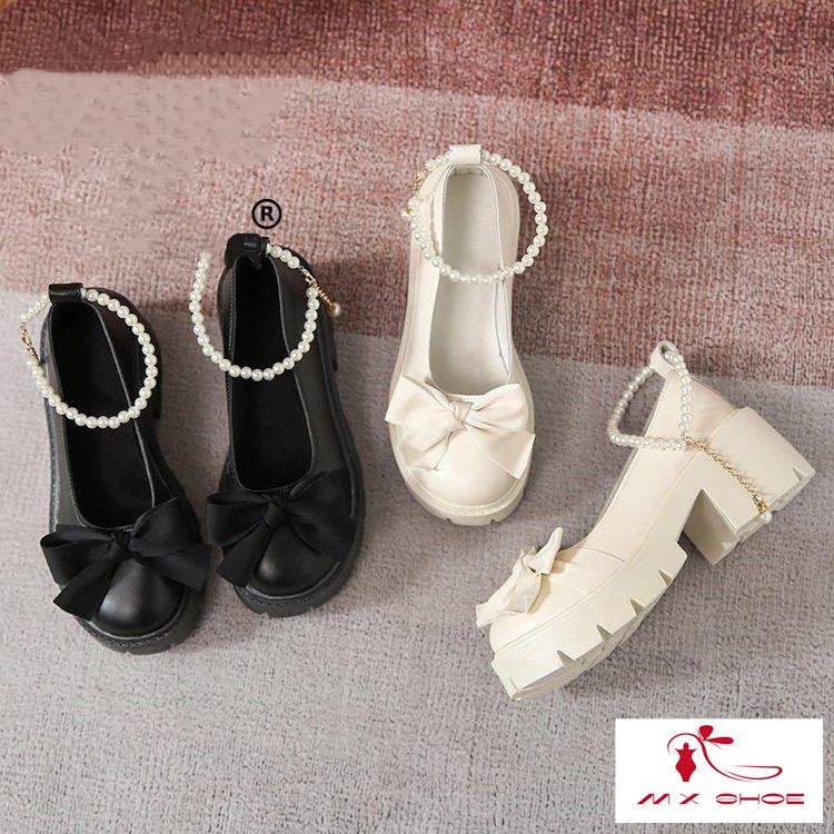 M & X ~  Giày Mary Jane Đế Dày Thiết Kế Mới 2022 Niche Cho Nữ