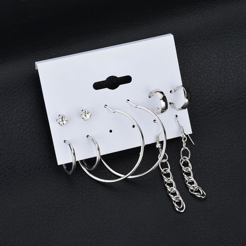Set 5 đôi bông tai mạ vàng nhiều kiểu thời trang cho nữ