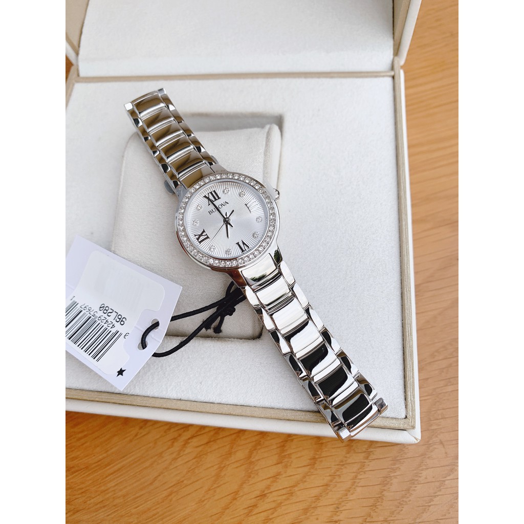 Đồng hồ nữ chính hãng Bulova 96L280 - máy quartz pin - Mặt kính khoáng