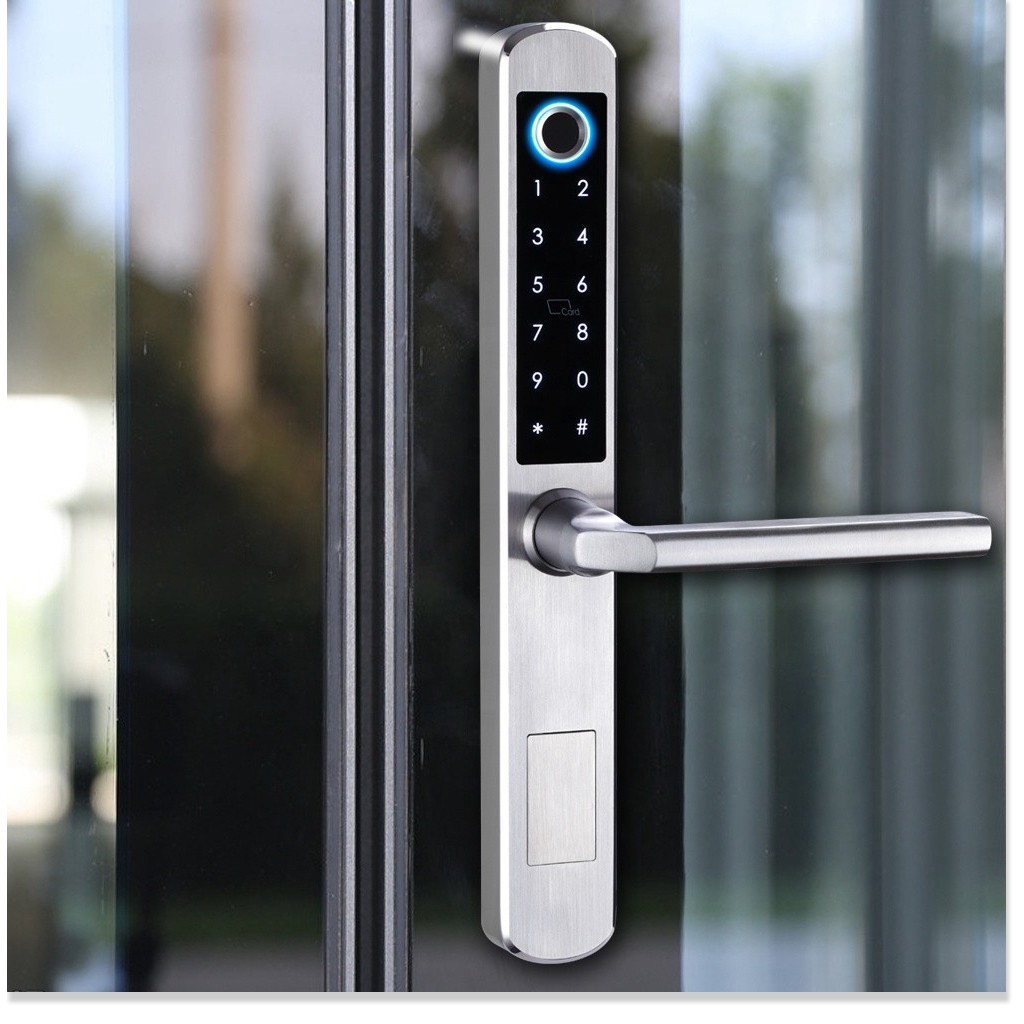 Khoá cửa vân tay INOX cao cấp dùng App TTLOCK chuyên cho cửa nhôm kính