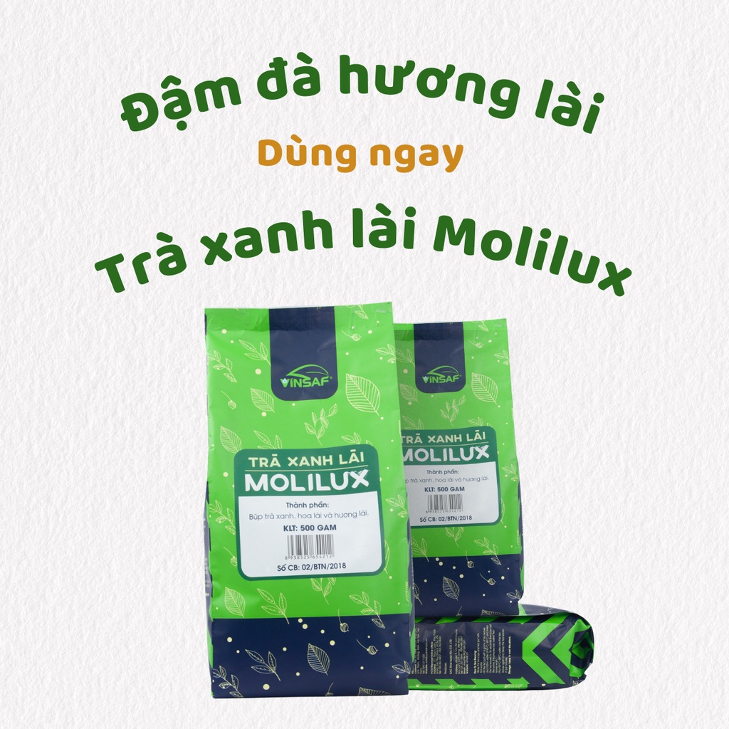 (CHÍNH HÃNG CAO CẤP) TRÀ XANH HOA NHÀI ĐẶC BIỆT MOLILUX- VINSAF THƠM DỊU HẬU NGỌT- GÓI 500gram