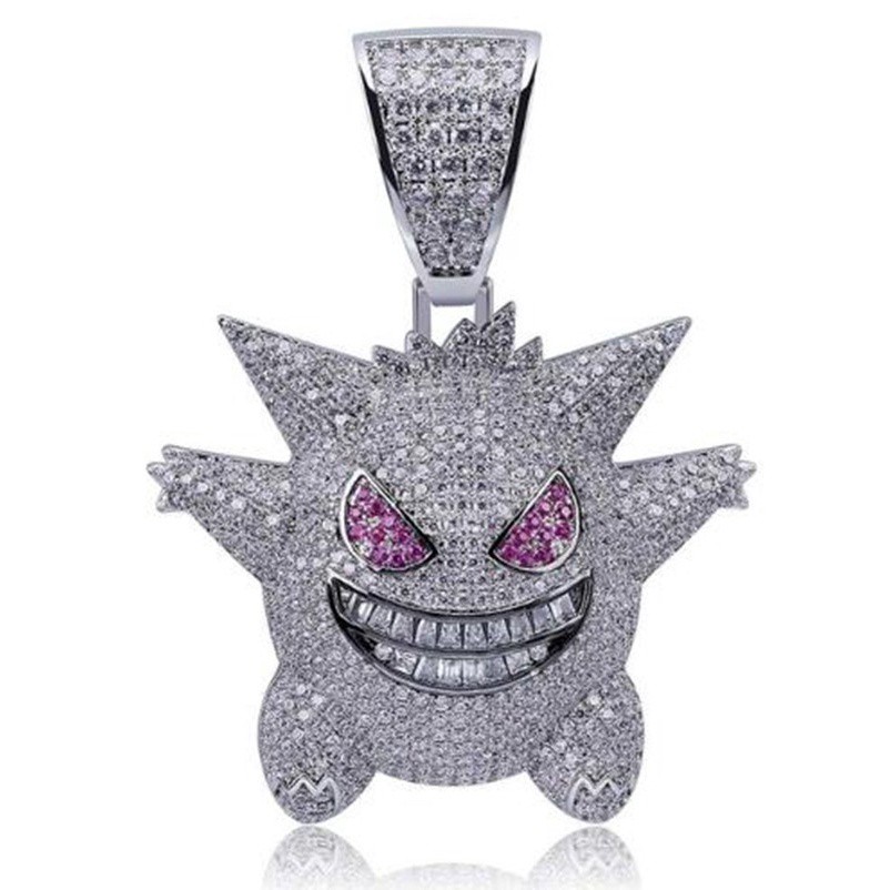 Vòng cổ đồng đính đá zircon phong cách hip hop cho nam