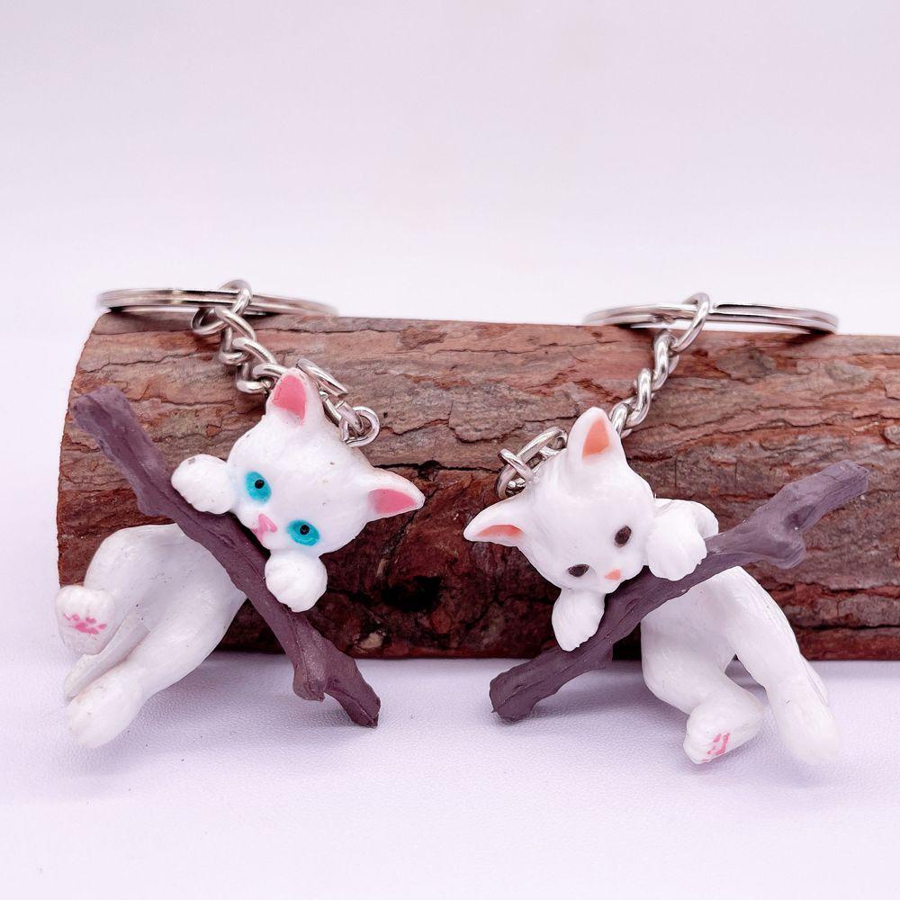 Móc Khóa Hình Mèo 3D REBUY1 Dễ Thương Dành Cho Nữ Giá Đỡ