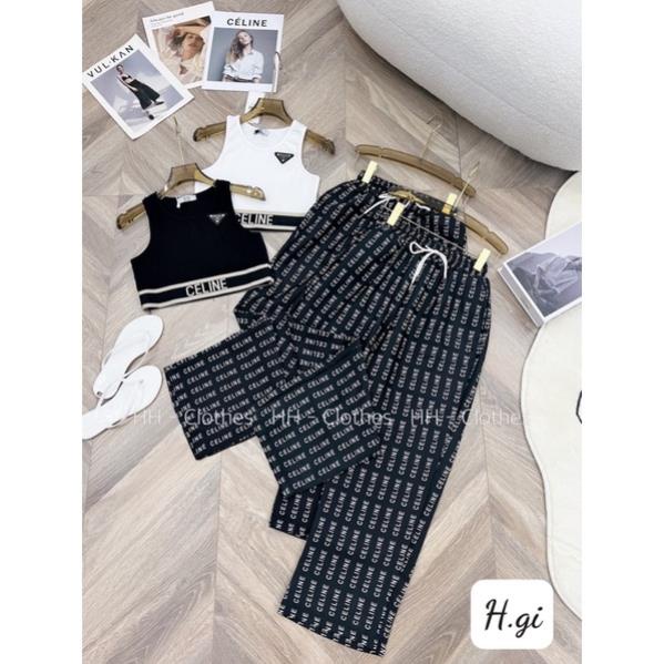 Set áo sn 2 dây quần ống xuông so hot siêu tôn dáng , áo chất thun siêu đẹp🔥