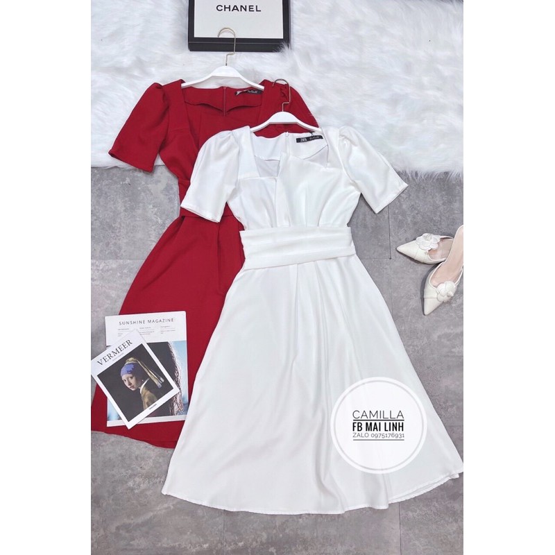 [Mã WASTMAY giảm 15% tối đa 30K đơn 150K] ⚡️BÁN SI⚡️Đầm ly ngực 2 màu đỏ trắng cộc tay | BigBuy360 - bigbuy360.vn